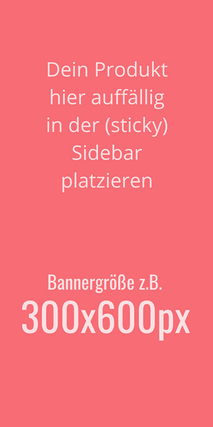 Werbemittel in der Sidebar (z.B. 300x600px)